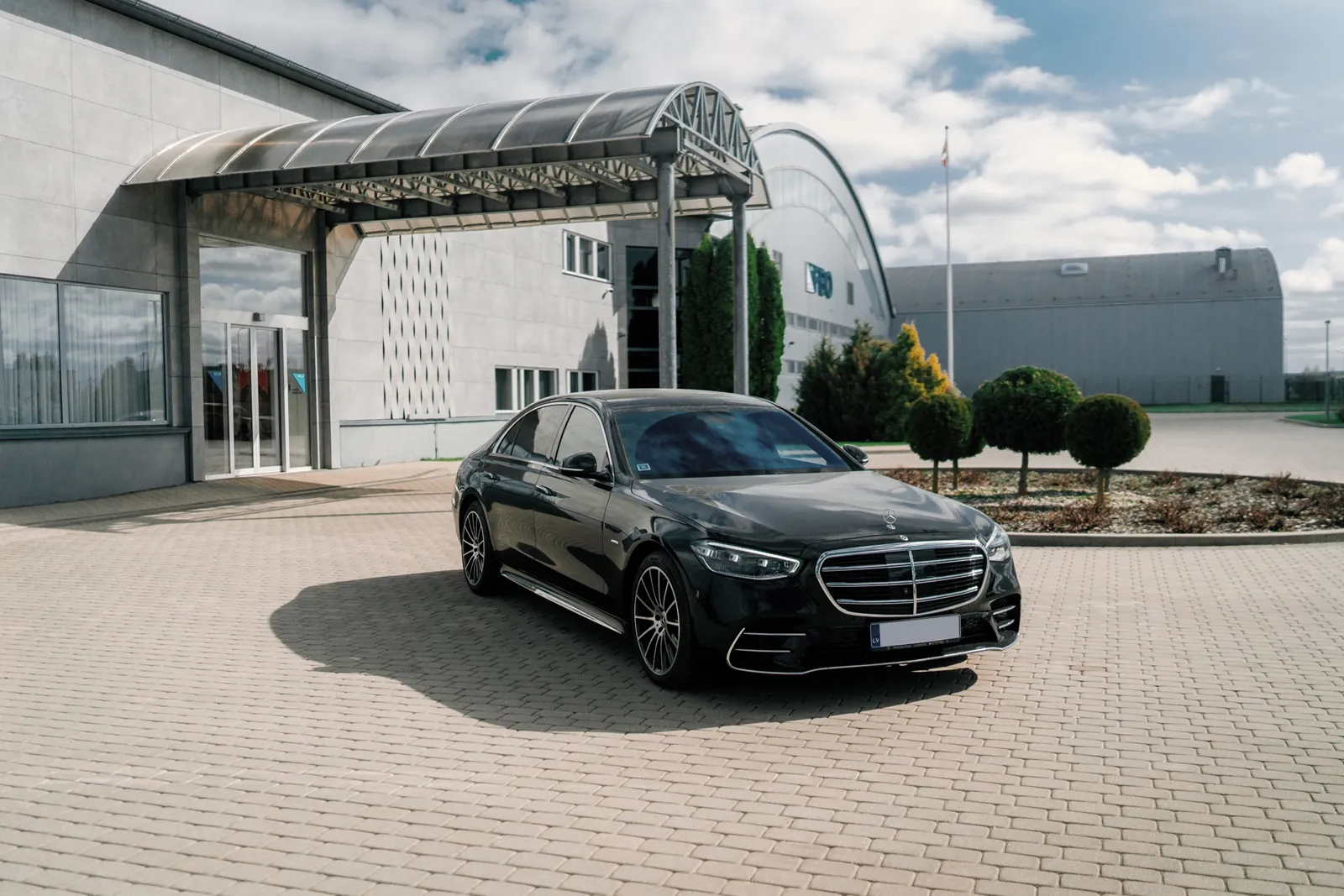 Mercedes-Benz S-Class luxury class vehicle front view for VIP chauffeur transfers